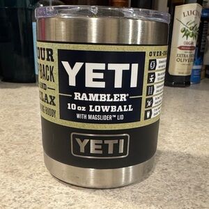 YETI Rambler 10 oz Lowball in Black and Stainless Steel